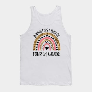 Back To School Rainbow Happy First Day Of Fourth Grade Tank Top